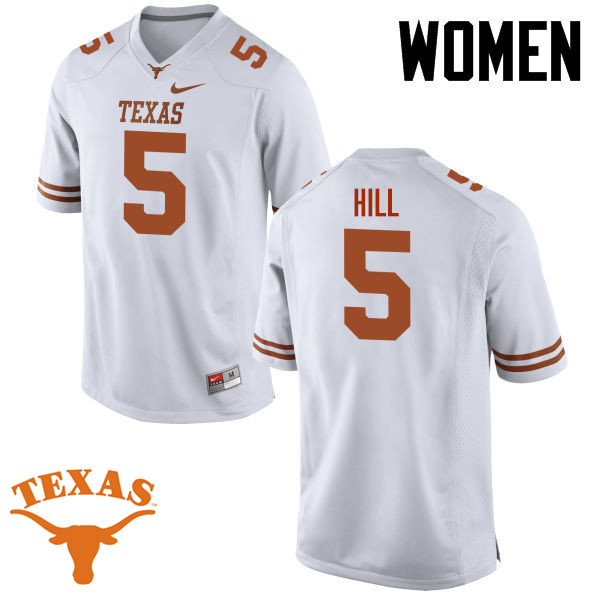 Women #5 Holton Hill Texas Longhorns College Football Jerseys-White
